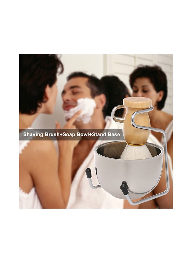 Generic Manual Shaving Kit Silver/Brown 13x8x9centimeter  - Image 2