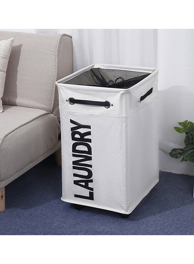 MARGOUN Square Colapsible Laundry Basket White/Black 60cm - Image 3