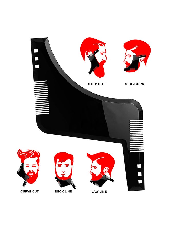 Double-Edged Beard Shaping Comb Black 17x0.3x11.4centimeter