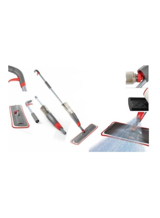 Floor Spray Mop Grey/Red/Silver - Image 2