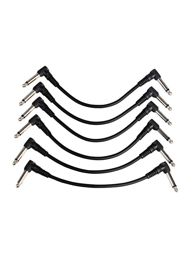 6-Piece Ultra Flexible Guitar Effect Pedal Patch Cable I4844-A Black  - Image 1