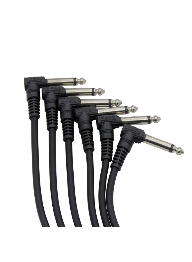 6-Piece Ultra Flexible Guitar Effect Pedal Patch Cable I4844-A Black  - Image 3