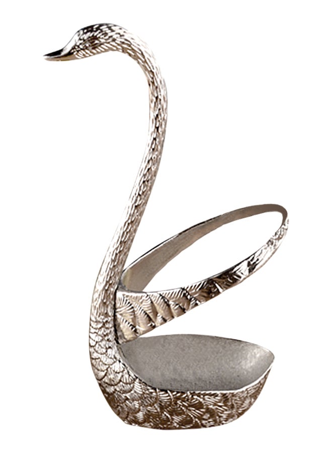 ماركة غير محددة - حامل أدوات المائدة، والمعالق، والشوك على شكل بجعة فضي 17x6x8Ø³Ù†ØªÙŠÙ…ØªØ± - Image 1