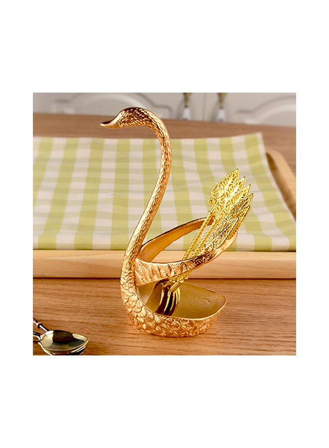 Swan Tableware Spoon Fork Holder Gold 17x6x8centimeter - Image 5