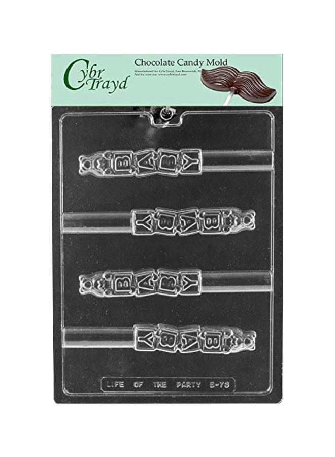 CybrTrayd Life of the Party 4-Piece Chocolate Candy Mold Clear 