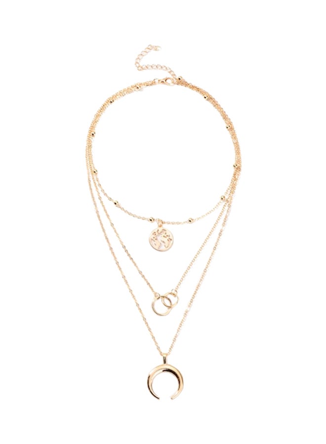 بيوينتي قلادة أنيقة متعددة الطبقات بتصميم هلال - Image 1