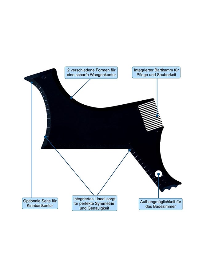 Multiple Edge Beard Shaping Comb Black 18x0.3x14cm - Image 5