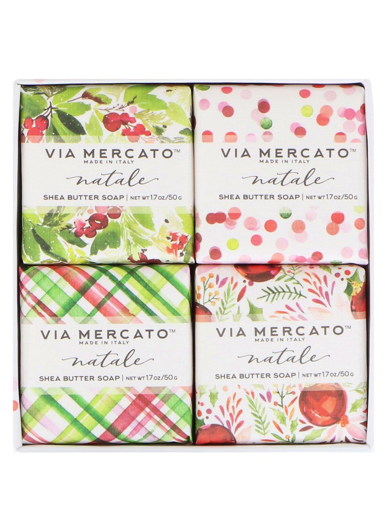 EUROPEAN Pack Of 4 Natale Shea Butter Soap 4 x 50grams 