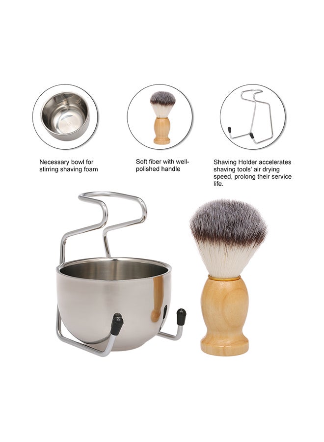 Generic Manual Shaving Kit Silver/Brown 13x8x9centimeter  - Image 3