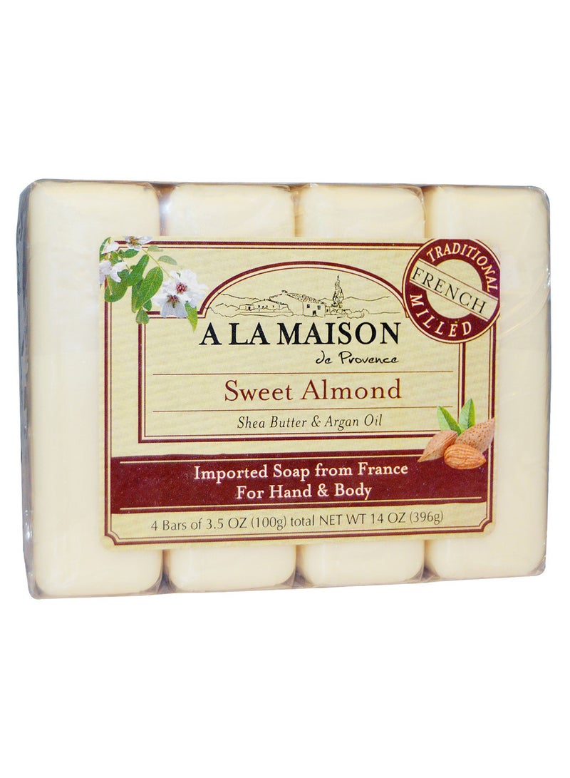 Pack Of 4 Sweet Almond Hand And Body Bar Soap White - v1582226970/N34623171A_1