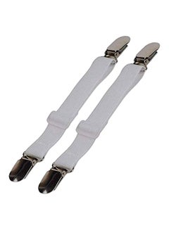 Sfoot Home 4-Piece Adjustable Bed Sheet Fastener White  - Image 1