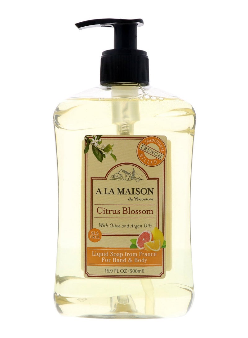 A La Maison De Provence Citrus Blossom Hand And Body Liquid Soap Clear 500ml 