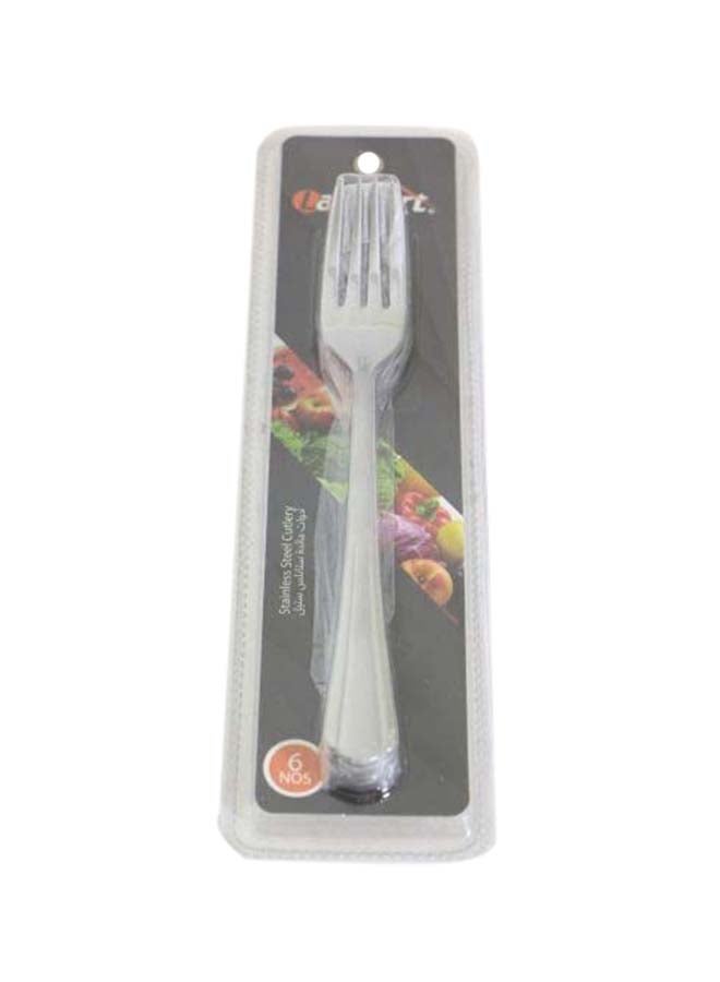 Lambart 6-Piece Cake Fork Silver 13cm