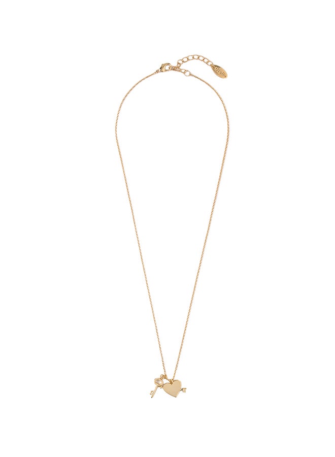 ORELIA LONDON Friend Forever Heart And Key Necklace - Image 1