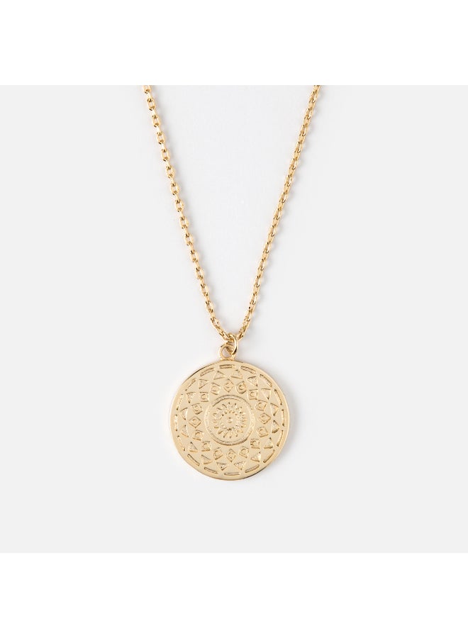 ORELIA LONDON Engraved Coin Ditsy Necklace - Image 2