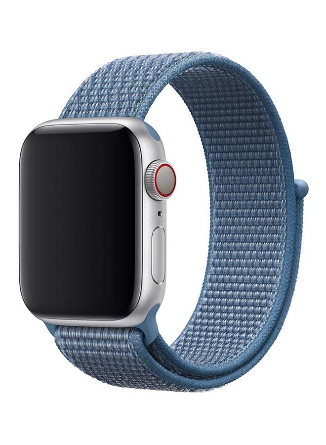 Wrist Band For Apple Watch 3/4/5 Nylon Blue - Image 2