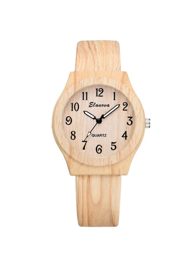 Women's Leather Analog Wrist Watch El45BB