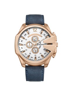 Elanova Men's Leather Analog Wrist Watch EL24BW 