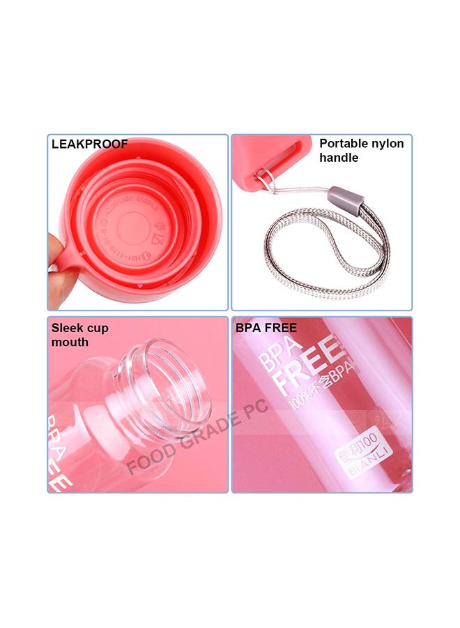 بيوينتي زجاجة مياه صغيرة مانعة للتسرب قابلة للحمل وردي/رمادي - Image 3