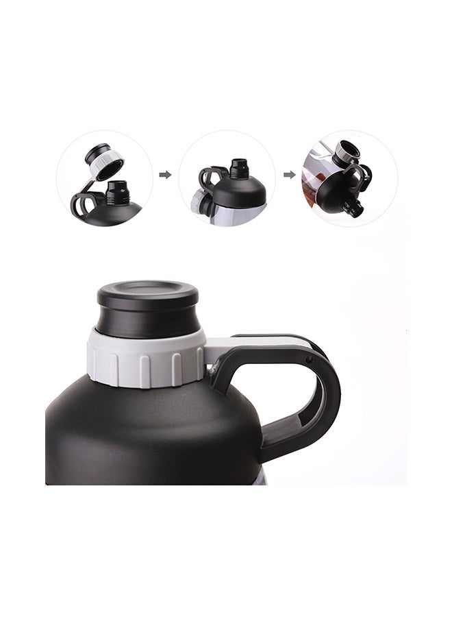 WATER - Outdoor Large Capacity Water Bottle Plastic Black 10x10x5cm - Image 1