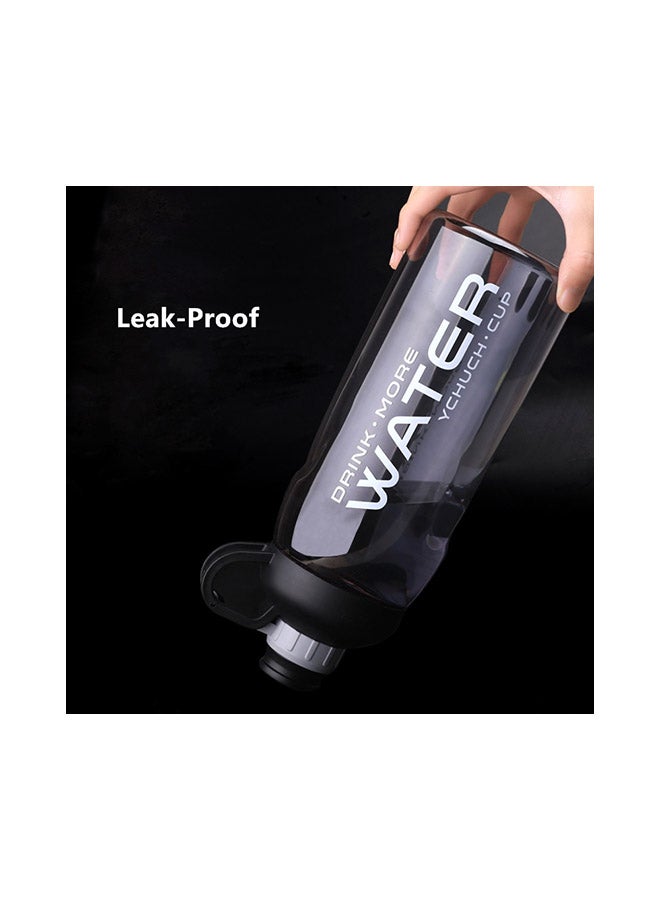 WATER - Outdoor Large Capacity Water Bottle Plastic Black 10x10x5cm - Image 1