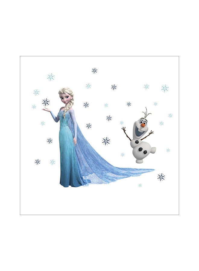 جيرينك ملصق جداري ثلاثي الأبعاد بتصميم شخصيتي إلسا وأولاف من فيلم Frozen أزرق/ أبيض 78x65Ø³Ù†ØªÙŠÙ…ØªØ± - Image 1