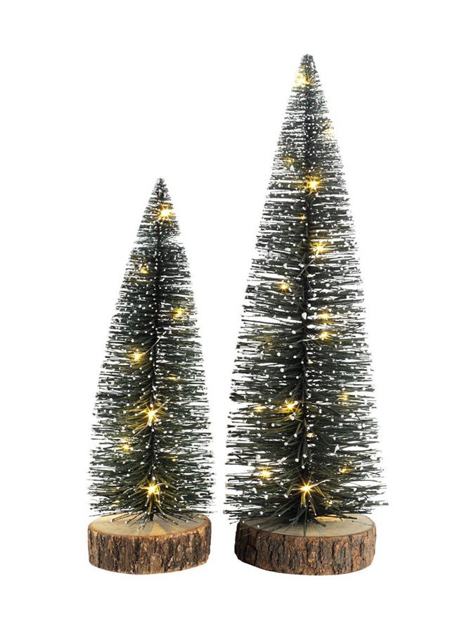 2-Piece Christmas Tree With Led Green/Brown 13x40cm - v1582267964/N34857846A_1