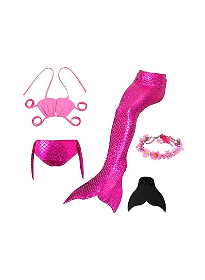 J&J 4-Piece Mermaid Swimming Suit Set With Fin  - Image 1