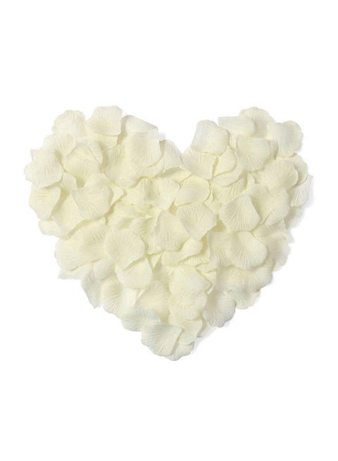 1000-Piece Artificial Silk Rose Petal White 5.5 x 5.5centimeter