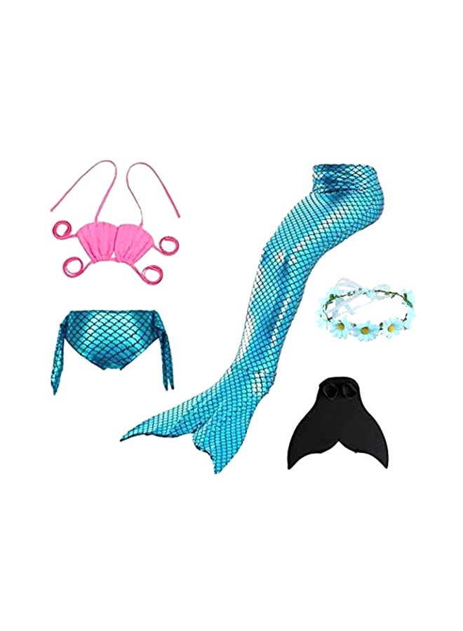 J&J 4-Piece Mermaid Swimming Suit Set With Fin  - Image 1