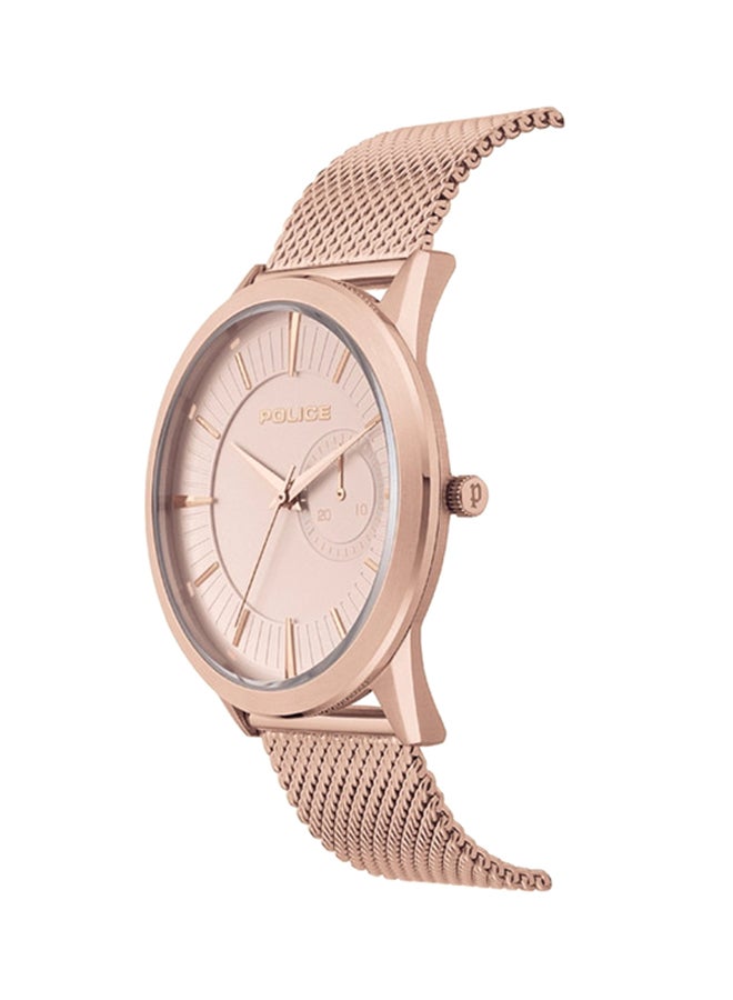 POLICE Men's Helder Round Shape Stainless Steel Analog Wrist Watch 44 mm - Rose Gold - P 15919JSR-32MM - Image 3