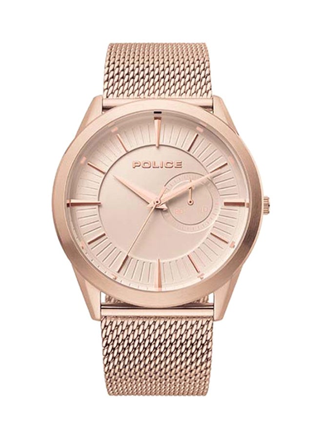 POLICE Men's Helder Round Shape Stainless Steel Analog Wrist Watch 44 mm - Rose Gold - P 15919JSR-32MM - Image 1