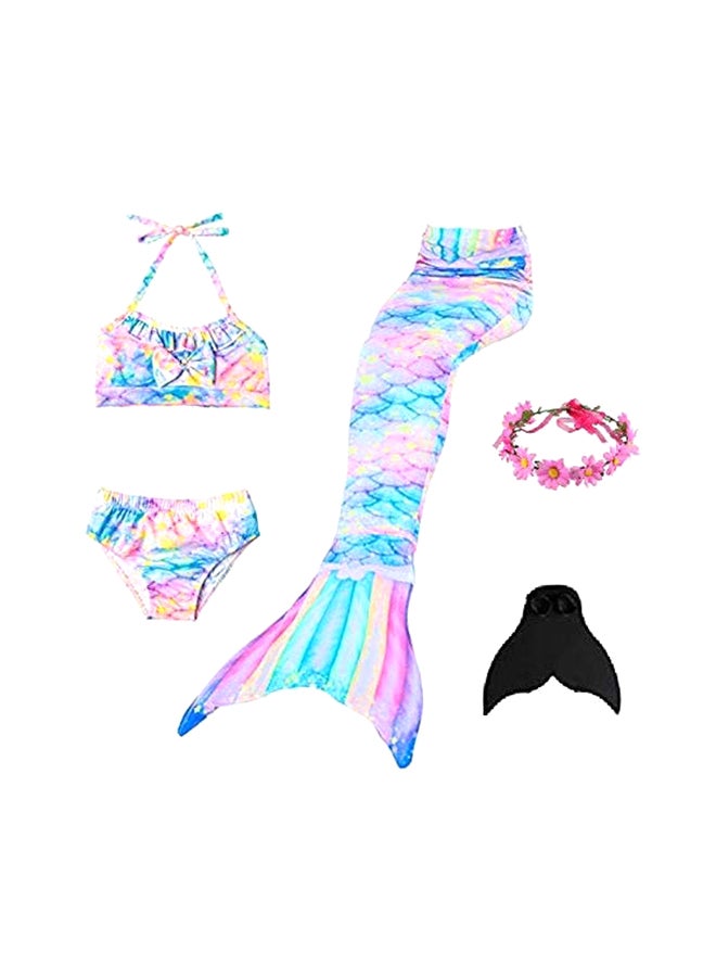 J&J 4-Piece Mermaid Swimming Suit Set With Fin - Image 1