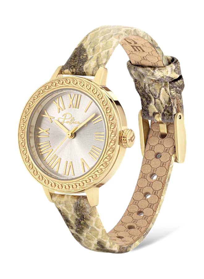 بوليس ساعة يد بعقارب وسوار جلدي طراز P 16025BSG-04 women  - Image 2