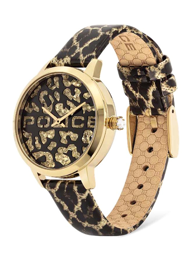 POLICE Women's Bagan Round Shape Leather Band Analog Wrist Watch 36 mm - - P 16028MSG-02 - Image 2