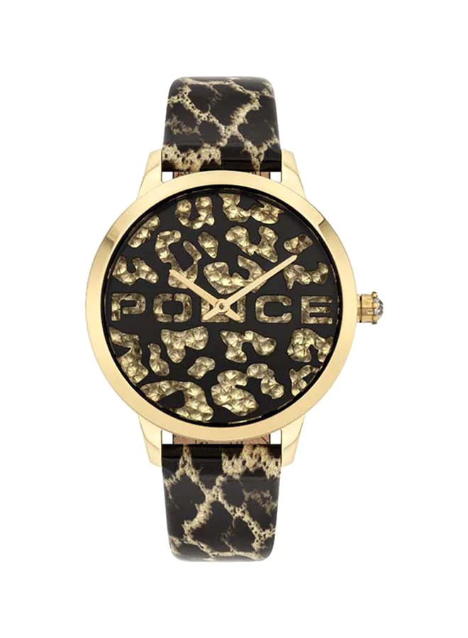 بوليس Police Gold Bagan Printed Watch 16028MSG/02, Gold, One Size, Bracelet