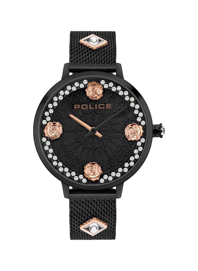 POLICE - Women's Socotra Round Shape Stainless Steel Analog Wrist Watch 42 mm - Black - P 16031MSB-02MM - Image 1