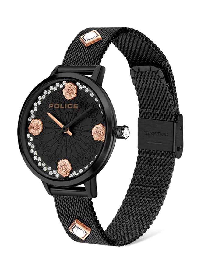 POLICE - Women's Socotra Round Shape Stainless Steel Analog Wrist Watch 42 mm - Black - P 16031MSB-02MM - Image 1