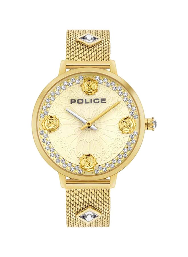 POLICE - Women's Socotra Round Shape Stainless Steel Analog Wrist Watch 42 mm - Gold - P 16031MSG-22MM - Image 1
