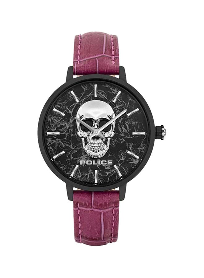 POLICE - Women's Miona Round Shape Leather Band Analog Wrist Watch 36 mm - Purple - P 16032MSB-02 - Image 1