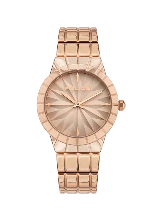 POLICE Women's Shirowa Round Shape Stainless Steel Analog Wrist Watch 33 mm - Rose Gold - P 16039BSR-32M - Image 1