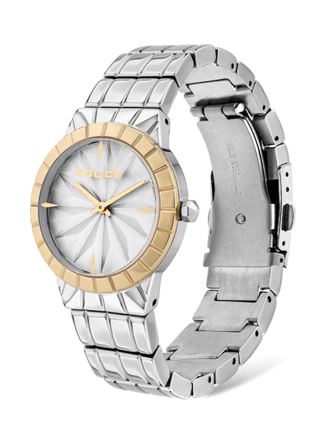 POLICE - Women's Shirowa Round Shape Stainless Steel Analog Wrist Watch 33 mm - Silver - P 16039BSTG-04M - Image 1