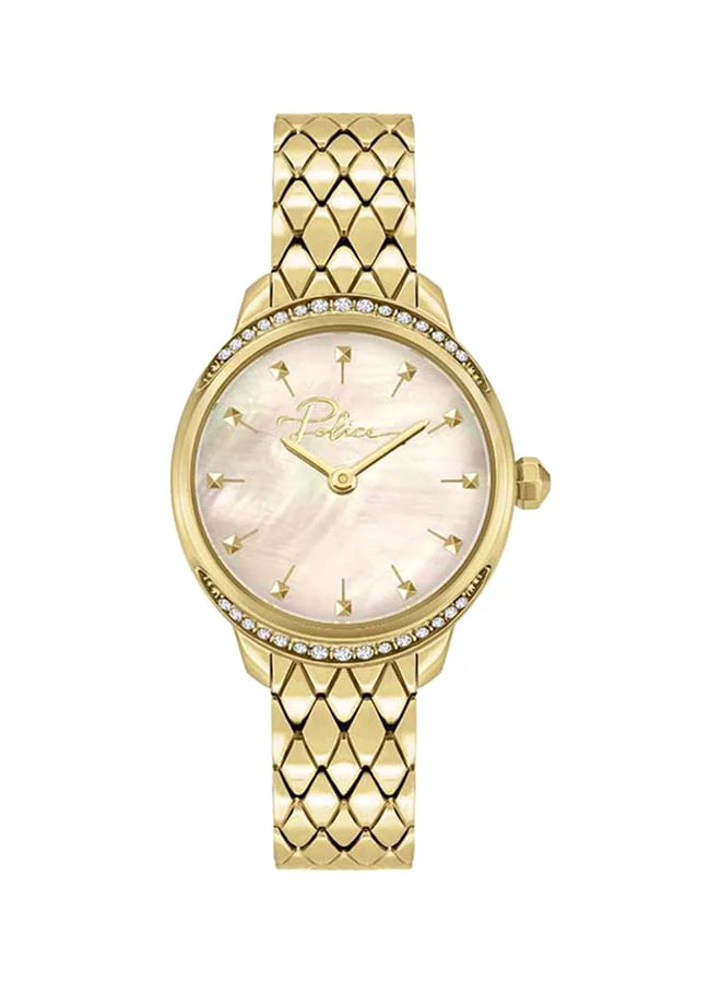 POLICE Women's Police Montavilla Analogue Champ Mop Dial Gold Plated Stainless Steel Watch For Women - PL 16042LSG-54M
