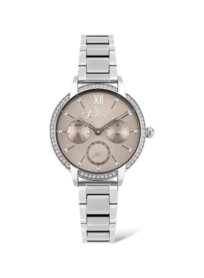 POLICE - Women's Nadu Round Shape Stainless Steel Analog Wrist Watch 42 mm - Silver - P 16043BS-79M - Image 1