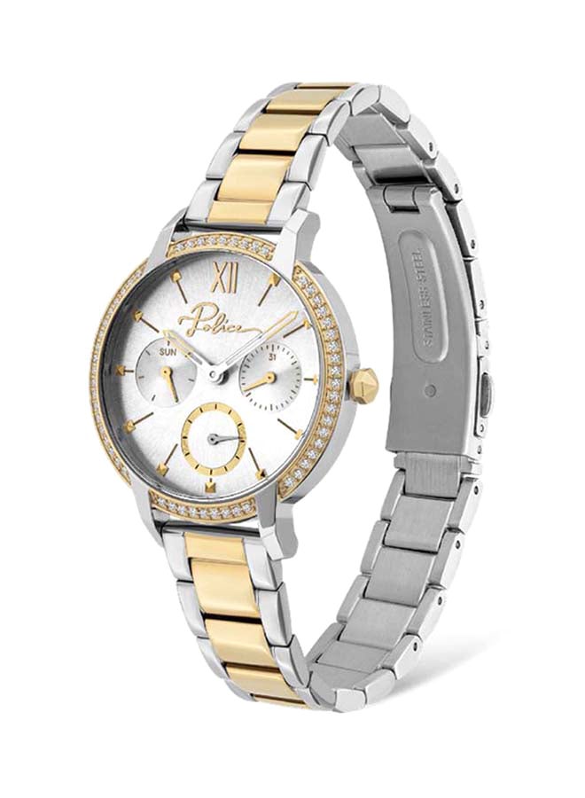 POLICE - Women's Nadu Round Shape Stainless Steel Analog Wrist Watch 34 mm - 2-Tone - P 16043BSTG-04M - Image 1