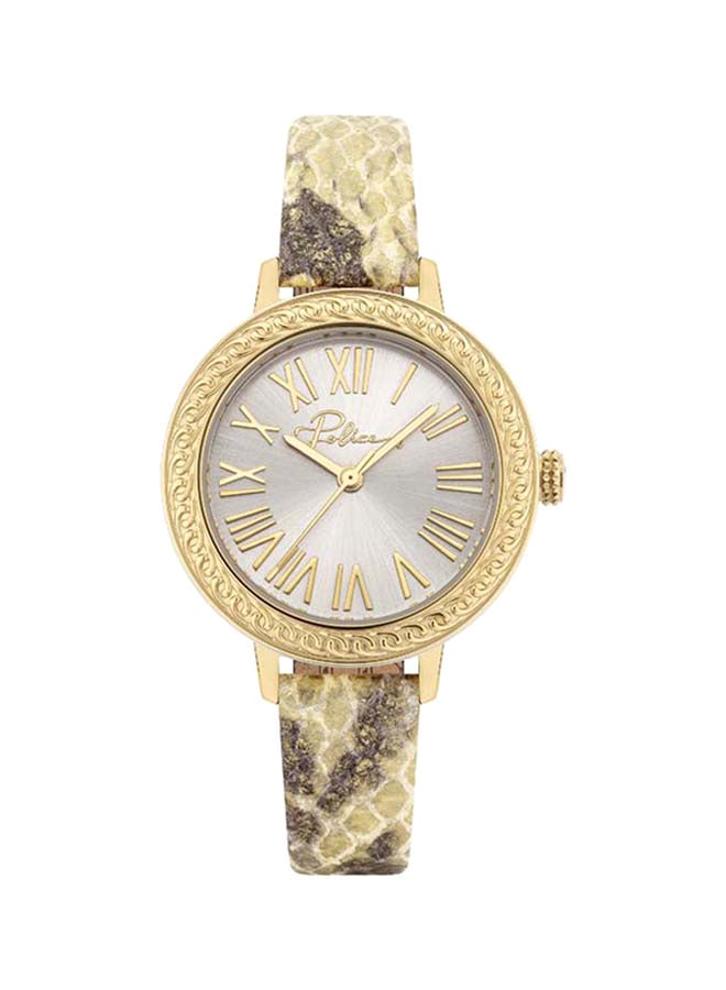 بوليس ساعة يد بعقارب وسوار جلدي طراز P 16025BSG-04 women  - Image 1