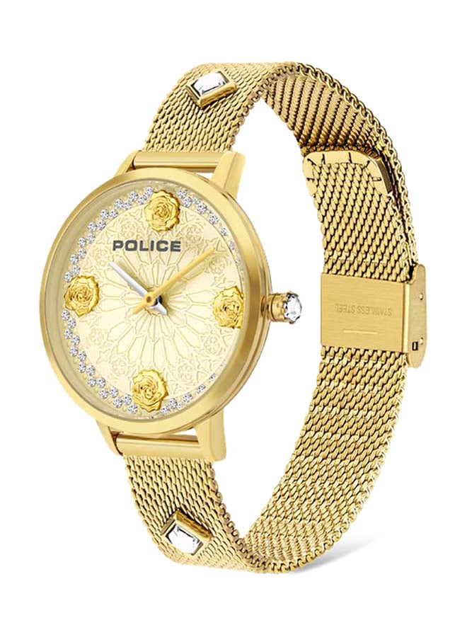 POLICE - Women's Socotra Round Shape Stainless Steel Analog Wrist Watch 42 mm - Gold - P 16031MSG-22MM - Image 1