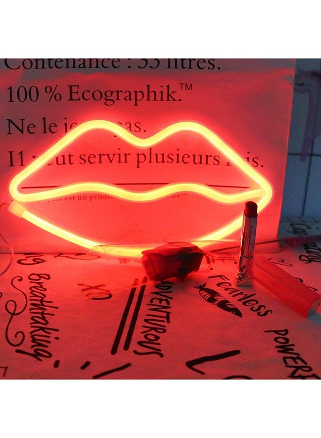 Salla - Lips Pattern Neon Led Light Red 26x14cm - Image 1
