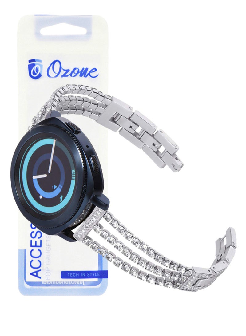 Ozone Adjustable Wristband Fold-Over Clasp Replacement Wrist Watch Band Silver - Image 1