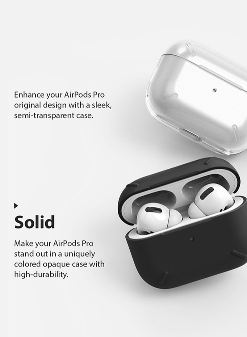 Ringke - Layered Designed Case For AirPods Pro With Hard PC Black - Image 1